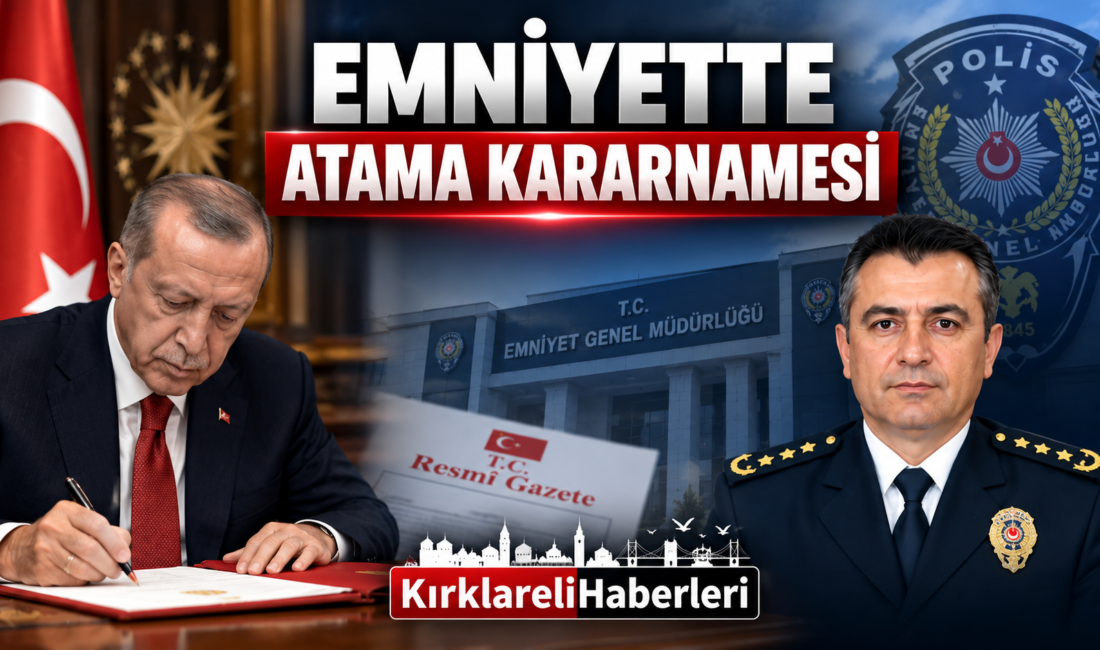 Kırklareli’de Mustafa Çakır dönemi Cumhurbaşkanı Recep Tayyip Erdoğan’ın imzasıyla yayımlanan Emniyet Müdürleri Kararnamesi kapsamında