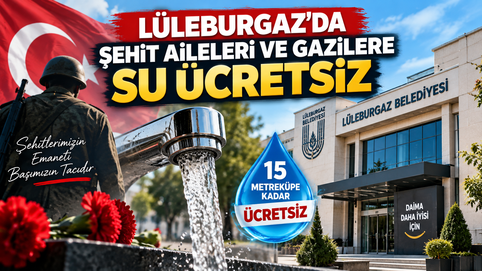 Lüleburgaz Belediye Meclisi, birinci derece şehit yakınları ve gazilere yönelik